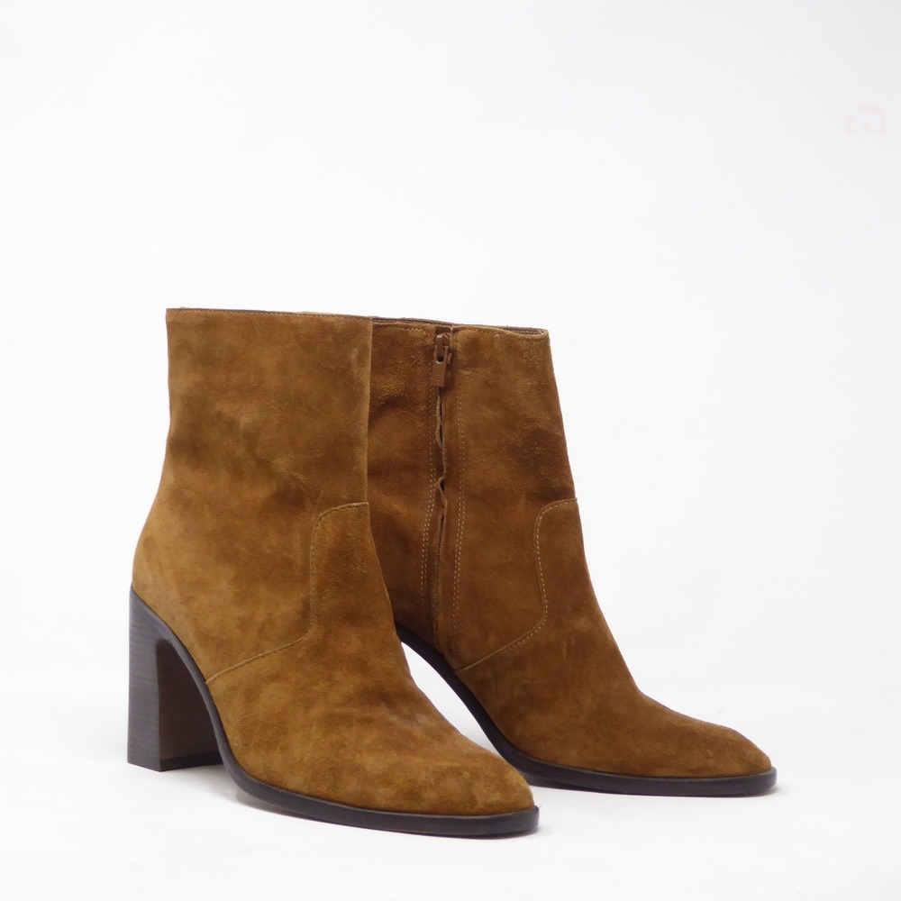 NEW Loeffler Randall Blair Womens Ankle Boots Brown Suede Block Heel 7.5